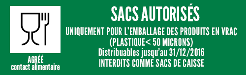 sacs autorisés pour emballage produits en vrac et alimentaire