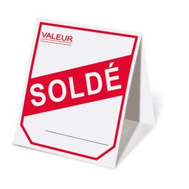 Etiquette chevalet impression Soldes 52x120mm - par 1000 Etiquette chevalet impression Soldes 52x120mm - par 1000