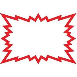 Eclatés blanc liseret rouge 8x12cm - par 20 Eclatés blanc liseret rouge 8x12cm - par 20