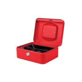 Coffre à monnaie rouge avec serrure 20,5x16x9cm + 2 clés Coffre à monnaie rouge avec serrure 20,5x16x9cm + 2 clés