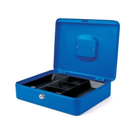 Coffre à monnaie bleu avec serrure 30x24x9cm + 2 clés Coffre à monnaie bleu avec serrure 30x24x9cm + 2 clés