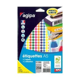 Etiquettes Ø8mm PEFC couleurs assortis - par 2058 Etiquettes Ø8mm PEFC couleurs assortis - par 2058
