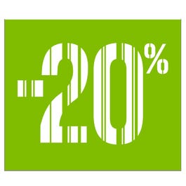 Affiche -20% codes barres 40x40cm vert Affiche -20% codes barres 40x40cm vert