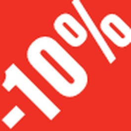 Sticker remise -10% 3.3x3.3cm rouge/blanc - par 500 Sticker remise -10% 3.3x3.3cm rouge/blanc - par 500
