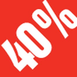Sticker remise -40% 3.3x3.3cm rouge/blanc - par 500 Sticker remise -40% 3.3x3.3cm rouge/blanc - par 500