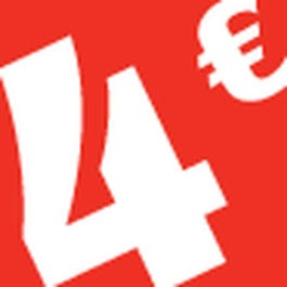 Sticker 4� 3.3x3.3cm rouge/blanc - par 500 Sticker 4� 3.3x3.3cm rouge/blanc - par 500