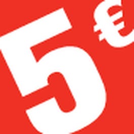 Sticker 5� 3.3x3.3cm rouge/blanc - par 500 Sticker 5� 3.3x3.3cm rouge/blanc - par 500