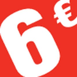 Sticker 6� 3.3x3.3cm rouge/blanc - par 500 Sticker 6� 3.3x3.3cm rouge/blanc - par 500