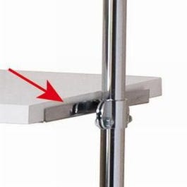 Support tablette central pour tube Ø25mm - épaisseur du tube 1mm - chromé Support tablette central pour tube Ø25mm - épaisseur du tube 1mm - chromé