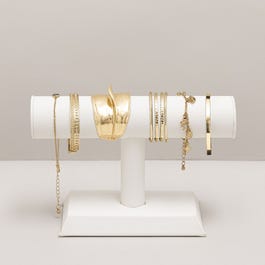 Porte bracelets et montres 1 niveau simili cuir blanc L.20xH13cm Porte bracelets et montres 1 niveau simili cuir blanc L.20xH13cm