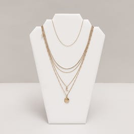 Présentoir collier plat simili cuir blanc H31cm Présentoir collier plat simili cuir blanc H31cm