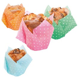 Caissette muffin papier Polka à pois 11x11cm - par 200 Caissette muffin papier Polka à pois 11x11cm - par 200