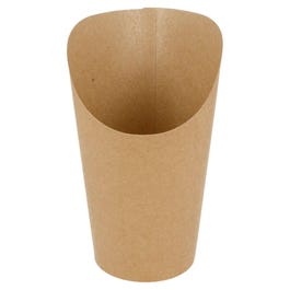 Gobelet à frites carton Kraft 480cc Ø8,5x13,5cm - par 50 Gobelet à frites carton Kraft 480cc Ø8,5x13,5cm - par 50