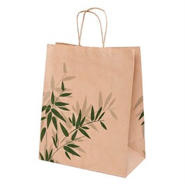 Sac kraft traiteur poignées torsadées Feel Green 26+14x32cm - par 250 Sac kraft traiteur poignées torsadées Feel Green 26+14x32cm - par 250