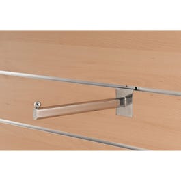 Bras droit L30cm pour fond rainuré - tube ovale 25x12mm - chromé Bras droit L30cm pour fond rainuré - tube ovale 25x12mm - chromé
