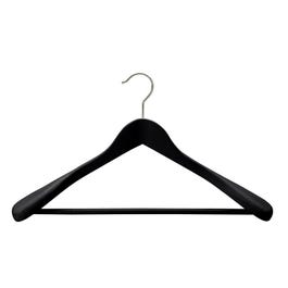 Cintre bois noir L44cm avec barre - par 3 Cintre bois noir L44cm avec barre - par 3