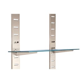 Console nickel brossé pour fond rainuré - L30cm - par 2 Console nickel brossé pour fond rainuré - L30cm - par 2