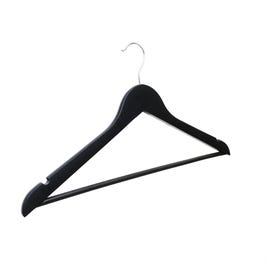 Cintre bois noir avec barre et encoches L44cm - par 6 Cintre bois noir avec barre et encoches L44cm - par 6
