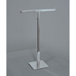 Présentoir métallique T nickel brossé hauteur réglable de 30 à 53cm Présentoir métallique T nickel brossé hauteur réglable de 30 à 53cm
