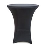 Housse ronde noire pour table mange debout 80x110cm