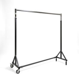 Portant droit industriel en Z L150xH120 à 195cm avec roulettes - gris martelé Portant droit industriel en Z L150xH120 à 195cm avec roulettes - gris martelé