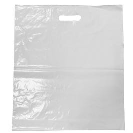 Sac plastique blanc à poignées découpées 45x50+4cm - par 100 Sac plastique blanc à poignées découpées 45x50+4cm - par 100