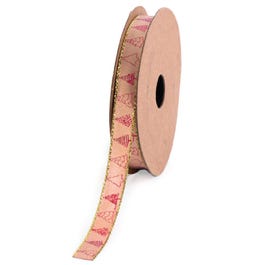 Ruban Cambridge rouge et naturel 10mm x 10 m Ruban Cambridge rouge et naturel 10mm x 10 m