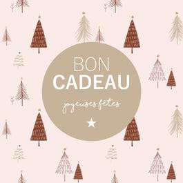 Bon cadeau Joyeuses fêtes sapins rose 12x12cm - par 12 Bon cadeau Joyeuses fêtes sapins rose 12x12cm - par 12
