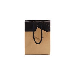 Sac luxe bicolore kraft /noir 11.4+6.4x14.6cm - par 20 Sac luxe bicolore kraft /noir 11.4+6.4x14.6cm - par 20