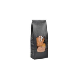 Sac kraft SOS fenêtre noir 10x5,5x28,5cm - par 100 Sac kraft SOS fenêtre noir 10x5,5x28,5cm - par 100