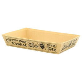 Corbeille carton rectangle vintage kraft 27x20x5cm Corbeille carton rectangle vintage kraft 27x20x5cm