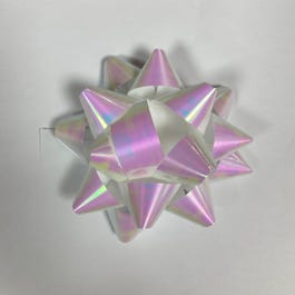 Étoile adhésive irisée 25mm Ø130mm 14 boucles - par 10 Étoile adhésive irisée 25mm Ø130mm 14 boucles - par 10