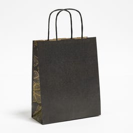 Sac kraft Spirales cuivres poignées torsadées noires 23x12x30cm - par 50 Sac kraft Spirales cuivres poignées torsadées noires 23x12x30cm - par 50
