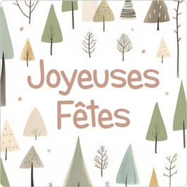 Etiquette cadeau adhésive Fôret de sapins 35x35mm - par 500 Etiquette cadeau adhésive Fôret de sapins 35x35mm - par 500