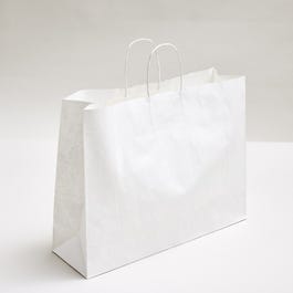 Sac kraft vergé blanc poignées torsadées 46x14x36cm - par 50 Sac kraft vergé blanc poignées torsadées 46x14x36cm - par 50