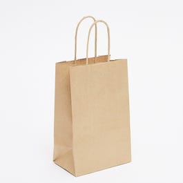 Sac kraft poignées torsadées brun 14x8.5x21.5cm - par 50 Sac kraft poignées torsadées brun 14x8.5x21.5cm - par 50