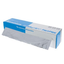 Papier aluminium alimentaire rouleau 0,33x200m en boîte distributrice Papier aluminium alimentaire rouleau 0,33x200m en boîte distributrice