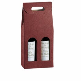 Boîte 2 bouteilles bordeaux 18x9x38.5cm - par 10 Boîte 2 bouteilles bordeaux 18x9x38.5cm - par 10