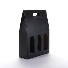 Boîte 3 bouteilles noir 27x9x38,5cm - par 10 Boîte 3 bouteilles noir 27x9x38,5cm - par 10