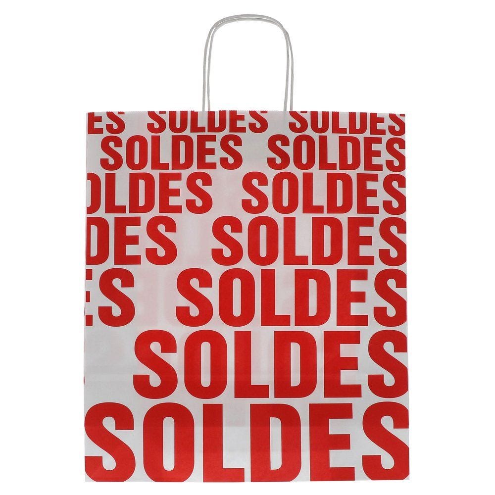 Sac SOLDES J M kraft blanc 36x12x41 poignees torsadees par 50 RETIF