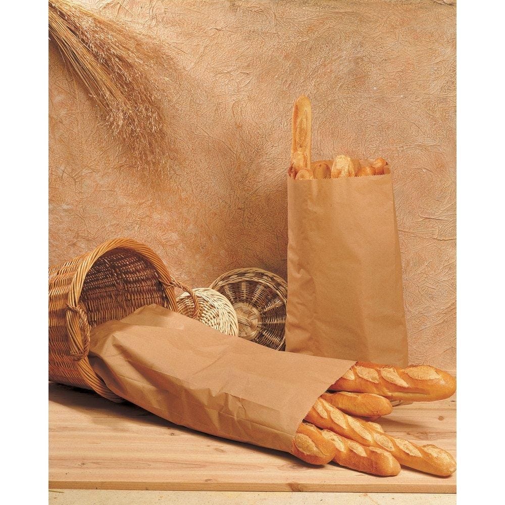 Sac à pain papier sale kraft