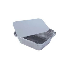 Barquette aluminium 900ml + couvercle 22.2x12.2x6.4cm - par 100 Barquette aluminium 900ml + couvercle 22.2x12.2x6.4cm - par 100