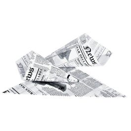 Cône en papier ingraissable impression journal 360 ml 18x25cm - par 1000 Cône en papier ingraissable impression journal 360 ml 18x25cm - par 1000