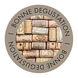 Etiquette cadeau adhésive Bonne dégustation bouchons Ø35mm - par 500 Etiquette cadeau adhésive Bonne dégustation bouchons Ø35mm - par 500