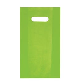 Sac plastique à poignées découpées vert anis 25x38cm - paquet de 100 Sac plastique à poignées découpées vert anis 25x38cm - paquet de 100