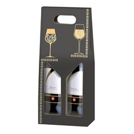 Boîte 2 bouteilles Elegance 18x9x40cm - par 10 Boîte 2 bouteilles Elegance 18x9x40cm - par 10