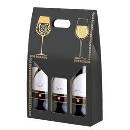 Boîte 3 bouteilles Elegance 27x9x40cm - par 10 Boîte 3 bouteilles Elegance 27x9x40cm - par 10