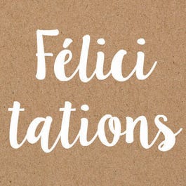 Etiquette cadeau adhésive "Félicitations" kraft/blanc 35x35mm - par 500 Etiquette cadeau adhésive "Félicitations" kraft/blanc 35x35mm - par 500