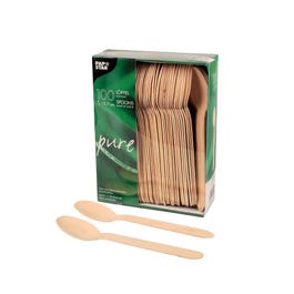Cuillères bois "Pure" 15.7cm - par 100 Cuillères bois "Pure" 15.7cm - par 100
