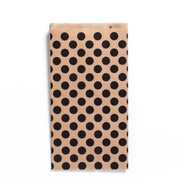 Pochettes cadeaux kraft vergé pois noirs 19+8x35cm - par 250 Pochettes cadeaux kraft vergé pois noirs 19+8x35cm - par 250